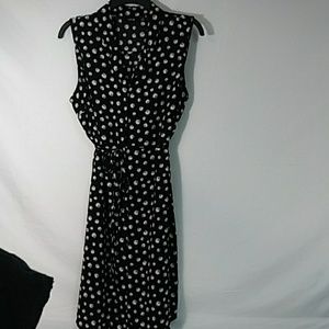 Dress with white/grey pocka dots size 16